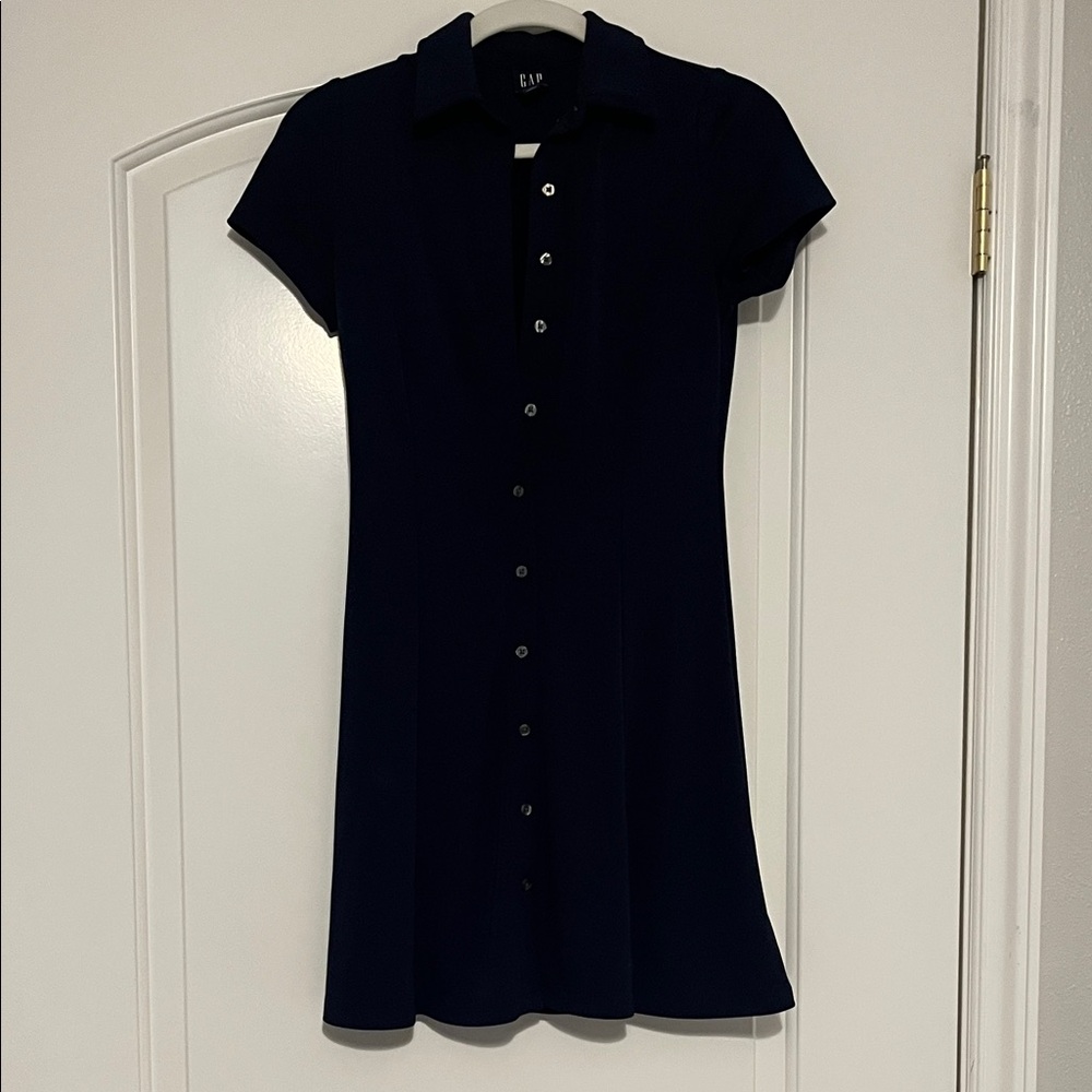 GAP Dark Blue Button-Up Dress
